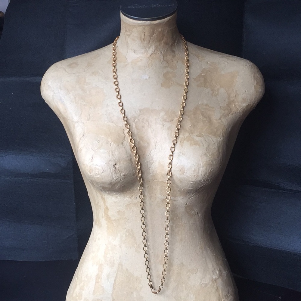 Vintage Fashion Gold Metal Long Necklace